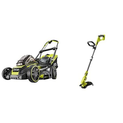 Ryobi RLM36B41H 36V MAX Power Cordless 40cm Lawnmower (Bare Tool), 36 V & OLT1832 ONE+ Cordless Grass Trimmer, 25-30cm Path (Zero Tool), 18 V, Hy