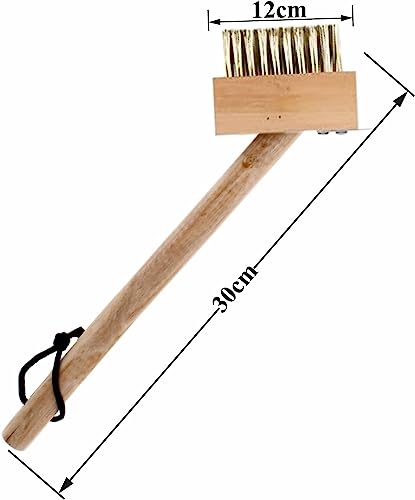 KANTA PATIO WEED WIRE BRUSH BROOM BLOCK PAVING GARDEN WEED SCRAPER BRUSH WOODEN HANDLE 30cm