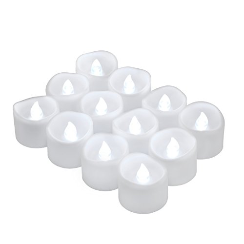 Oria LED Candles Tea Lights, Flickering Flameless Candles, Realistic Battery Operated Fake Candle with Warm White Bulb light for Christmas Decora