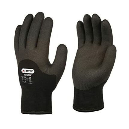 Skytec Pack of 1 Black Safety Work Gloves – Lightweight Nylon Gloves with Secure Grip Ideal for Gardening and Heavy-Duty Work (Large)