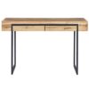 Beliani Home Office Desk 2 Storage Drawers 120 x 55 cm Light Wood with Black Vida
