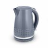 Tower T10075GRY Solitaire Kettle with 360° Swivel Base Cord Storage 1.5L 3KW Grey and Chrome Accents