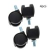 Auniwaig 1.18 inch Wheel Dia PP Swivel Caster Wheels, Black Replacement Castors, 8mm x 13mm Threaded Stem Caster Twin Wheel Without Brake, for Fu