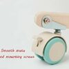 SKOAJAS Plate Casters Crib Mute Flip Swivel Wheel,Furniture Caster with Brakes,with Metal Flip Bracket,Mute Smooth,Quiet,with Mounting Screws,for