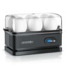 arendo - Electric Egg Boiler, Automatic Cooker with Warming Function for 1 to 3 Perfect Soft,medium and Hard Eggs, Indication Light, Water Measur