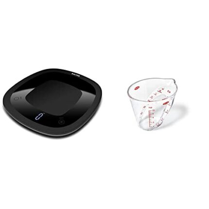 Salter 1062 BKDR Waterproof (IPX7) Electronic Digital Kitchen Scale, Large Backlit Display, Add & Weigh, Measures Liquids/Fluids, Black & OXO Goo