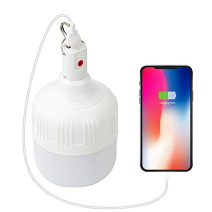WUYOR Camping Light, Camping Lantern 100W 8000 Lumens 3 Lighting Modes, LED Rechargeable Lighting Bulb, Battery Powered Outdoor Lamp Portable Cam