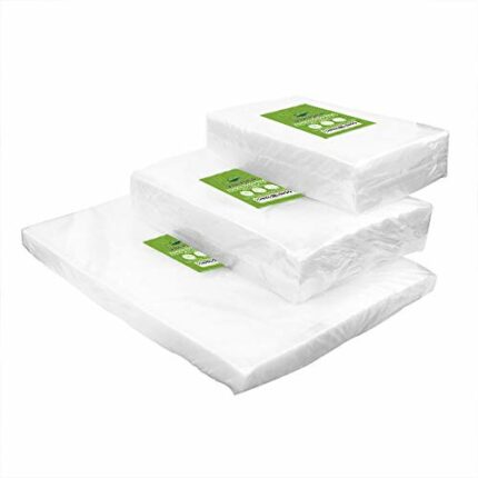 VacYaYa 150 Bags 15x25(50)+20x30(50)+28x40(50) cm Vacuum Food Sealer Machine Freezer Storage Bags,Vac Seal a Meal Bags with BPA Free and Heavy Du