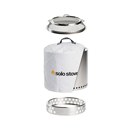 Solo Stove Ranger Backyard Bundle, Incl. Smokeless Fire Pit, Stand, Shelter, Shield |Camping Accessories Set, Portable Outdoor Heater, Wood Burni