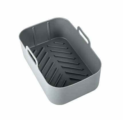 Premium 2-Pack of Reusable Silicone Air Fryer Liners for Ninja Dual Air Fryer Accessories - Grey Non-Stick and Easy to Clean Silicone That are a