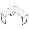 CubiCubi L Shaped Desk, 50.4 Inch Computer Corner Desk, Modern Home Office Study Writing Workstation, Space-Saving, Easy to Assemble, White