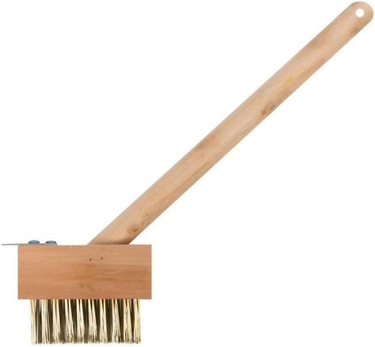 KANTA PATIO WEED WIRE BRUSH BROOM BLOCK PAVING GARDEN WEED SCRAPER BRUSH WOODEN HANDLE 30cm