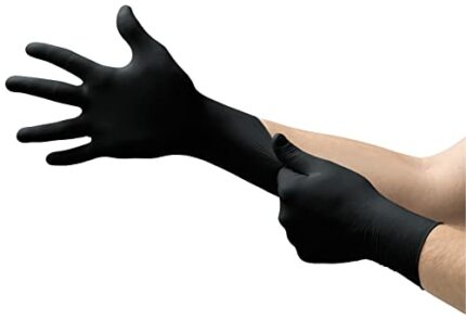 Ansell Microflex 93-732 Disposable Nitrile Gloves, Black Disposable Gloves, Disposable Work Gloves, Mechanics Gloves, Food Gloves, Tattoo Gloves,
