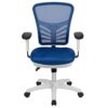 Flash Furniture Office Chair, Mesh, Foam, Polyester, Plywood, Plastic, Metal, Blue, 68.58 x 64.77 x 112.4 cm