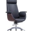 NMDCDH Leather Executive High-Back Home Office Chair, Rolling Swivel Adjustable Task Chair with Bionic Leather Seat for Women Adults, Black
