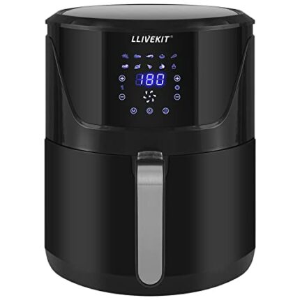 LLIVEKIT 7L Large Air Fryer, Family Size Hot Air Fryer 1800W Digital Touchscreen with 10 Presets, Removable Basket, Timer & Temperature Control f