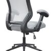 LONGBOSS Office Chair, Mid Back Home Office Computer Desk Chairs and Built-in Lumbar Support Flipped Arms Adjustable Height (Gray)