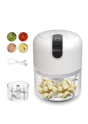 Portable Cordless Rechargeable Mini Chopper, 250 ml, for Garlic, Meat, Vegetables, Baby Food, and Picnics