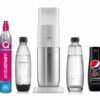 SodaStream Duo Sparkling Water Maker, Sparkling Water Machine & 2x 1L Fizzy Water Bottles, Retro Drinks Maker w. BPA-Free Water Bottle, Glass Car