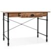DINGZZ Computer Desk with Drawer, MDF + steel Writing Table, Office Furniture Antique Green 90x50x76.5 cm