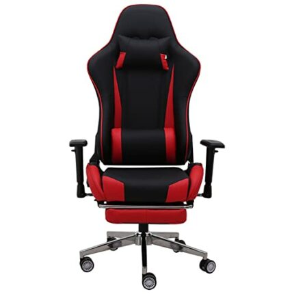 FMXQYH Gaming Chair for Adults, Ergonomic Office Chair with Footrest, Computer Chair with Height Adjustable, PU Leather Material Can Be for Offic