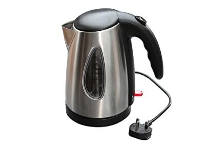 Outdoor Revolution Premium Stainless Steel Kettle Low Wattage 1000w Electric Kettle | 1.7L Capacity Ideal Caravan Kettle and Camping Kettle with