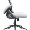 LONGBOSS Office Chair, Mid Back Home Office Computer Desk Chairs and Built-in Lumbar Support Flipped Arms Adjustable Height (Gray)