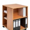 Durable Multi-Functional Trolley | Made of Strong Melamine | Beech Colour | Ideal for Storing Documents, Folders, Etc. In an Office Environment