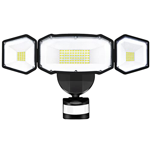 FLITI 50W Security Lights Outdoor Motion Sensor, 6000LM LED Floodlight with PIR, 5500K Cold White LED Outdoor Lights Mains Powered, IP65 Waterpro