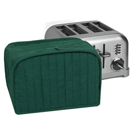 Ritz Polyester/Cotton Quilted Four Slice Toaster Appliance Cover, Dust and Fingerprint Protection, Machine Washable, Dark Green