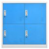 vidaXL 5x Locker Cabinets Home Office School Modern Locker-Style Storage Side Document Cabinet Organiser Cupboard Light Grey and Blue Steel