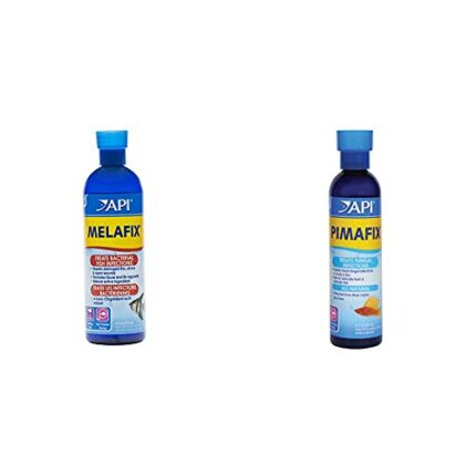 API MELAFIX Freshwater Fish Bacterial Infection Remedy 473 ml Bottle & PIMAFIX Antifungal Freshwater and Saltwater Fish Remedy 237 ml Bottle