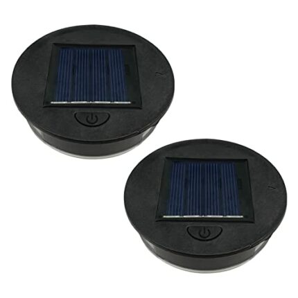 ULEMONDEE 2PCS/4PCS Solar Lantern Light Replacement Top 8CM/3.1inch,LED Solar Panel Lantern Lid Lights Bulb Replacement Part, for Outdoor Hanging