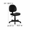Flash Furniture Mid LeatherSoft Swivel Ergonomic Task Office Chair with Back Depth Adjustment, Metal, Black, Set of 1