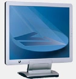 V7 R1711 17in LCD Monitor VGA 5ms Built In Speakers Silver & Black