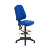 Lab Space - Draughtsman Chair Upholstered in Black Charcoal, or Blue - High Office Chair, Lab Chair, Bench Chair (Charcoal)