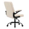LXXSH Fabric Office Chairs computer Chair with Flip Armrest Small Desk Chairs with Wheels Adjustable Backward Tilt