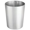 mDesign Metal Wastepaper Bin — Compact Metal Bathroom Bin — Round-Shaped Rubbish Basket for Home and Office — Dark Grey