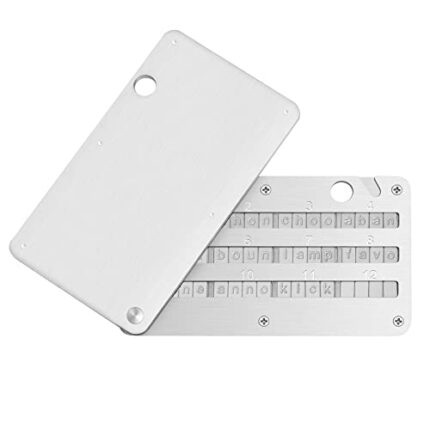 Crypto Steel Seed Storage, Bitcoin Wallet Cryptocurrency Seed Backup, Cold Hardware Wallet Seed Phrase,Compatible with KeepKey,Ledger,Trezor,Cold