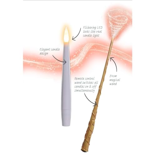 Noma Magic Candles with Wand Remote : Battery : 10x Hanging Candles : White : 1021100