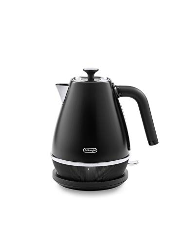 De'Longhi Distinta X KBIN3001.BK Designer Kettle, Brushed Steel, 360 Swivel Base, Cord Storage, 1.7 Litre, Anti-limescale Filter -Black