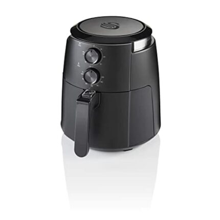 Swan SD75210BLKN Stealth 4.7L Manual Air Fryer with Adjustable Temperature, 60 Minute Timer, Compact, 1500W, Matte Black