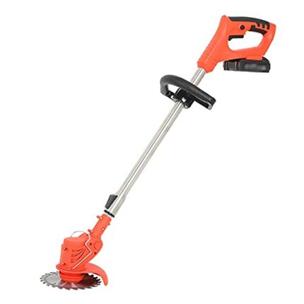 FSCLJ Electric Cordless Grass Trimmer Lawn Mower 21v 2000mah Lithium-ion Portable Cordless Grass Brush Cutter Trimming Garden Tools (Complete Acc