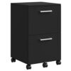 Rovaurx Office File Cabinet with 2 Drawers, Rolling Filing Cabinet, Mobile Cabinet, 5 Wheels, Suspended Folder, A4 and Letter Sized Documents, Bl