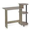 Furinno Compact Computer Desk, Study Desk with Shelves, Americano/Black, 99 (W) x 85.3 (H) x 39.4 (D) cm