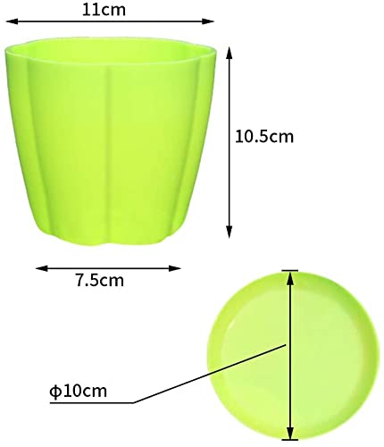 LATERN 10Pcs Plastic Plant Pots, 11cm Colorful Flower Pots Indoor Plant Pots Seedling Nursery Planter with Saucers for Garden Office Desk Balcony