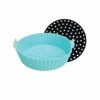 Air Fryer Silicon Liner, 8 INCH 2 Pack, Reusable Air Fryer Liners, Silicone Air Fry Liner (Grey Pot & Black Mat)