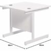Office Hippo Heavy Duty Rectangular Cantilever Office Desk, Home Office Desk, Office Table + Integrated Cable Ports, PC Desk For Office or Home,