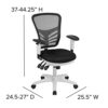 Flash Furniture Office chair, Mesh, Foam, Plywood, Polyester, Plastic, Metal, 68.58 x 64.77 x 112.4 cm