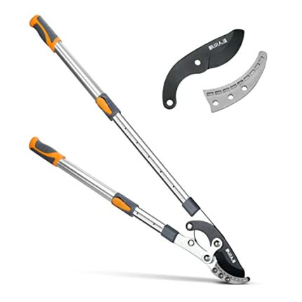 AIRAJ Telescopic Loppers 70-103CM, Loppers Heavy Duty, with Replacement Blades,SK-5 Steel Blade and Teflon-Coated,Six-Way Adjustable Handle,Profe